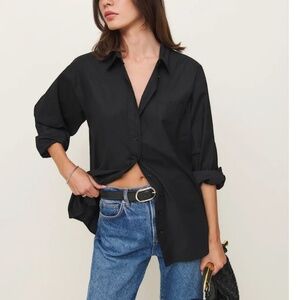 Reformation Eli Oversized Shirt - Black - Small
